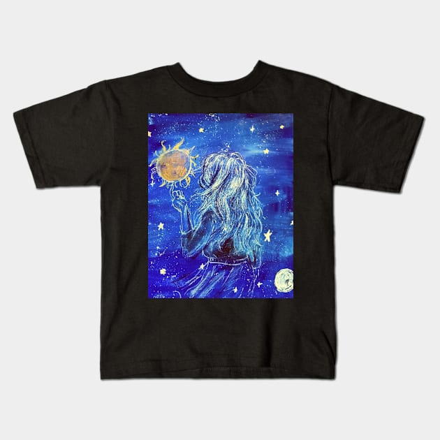 Sky exploration Kids T-Shirt by YaebaArts